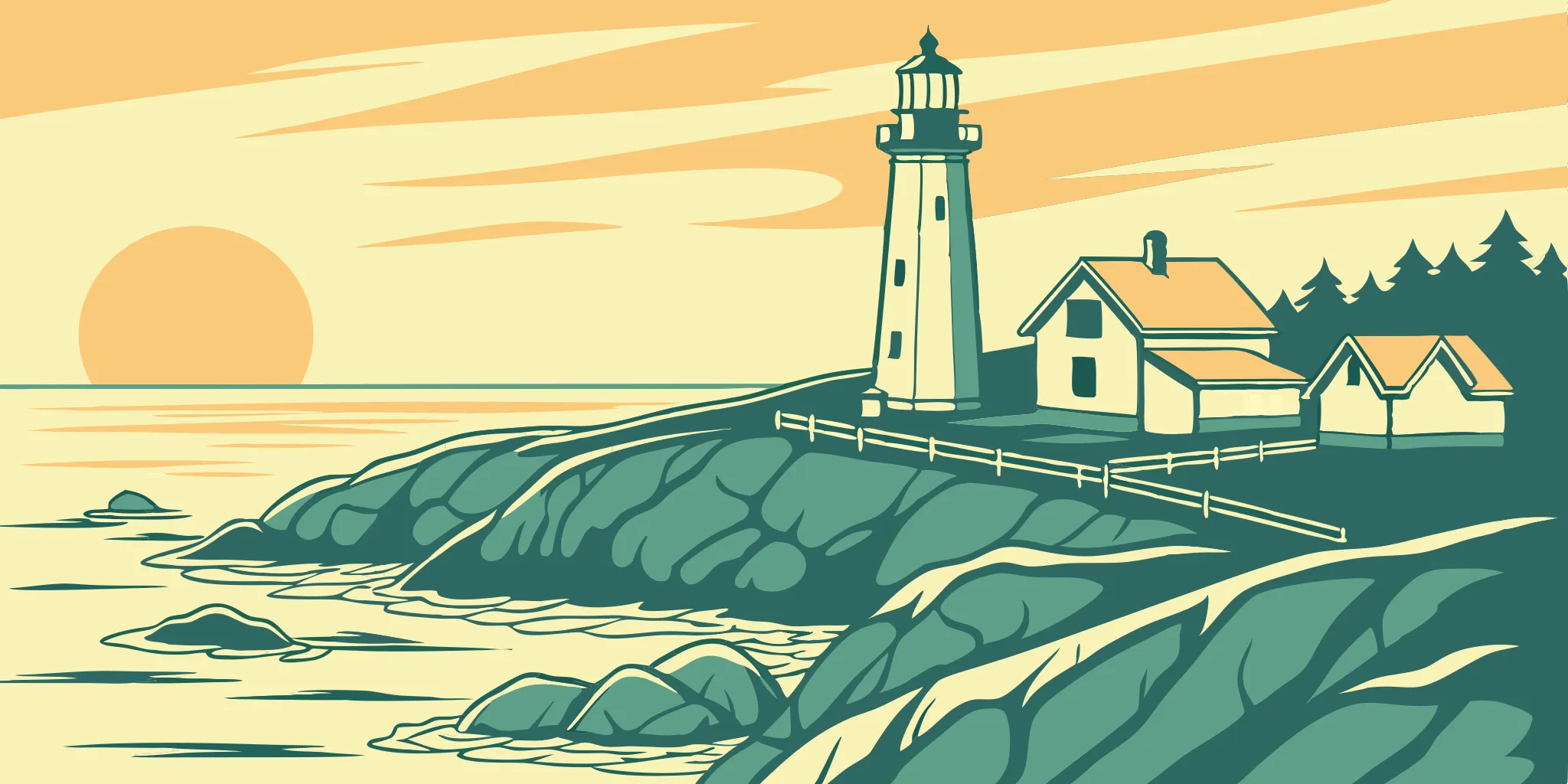 Maine lighthouse symbolizes financial stability with DSCR loans.